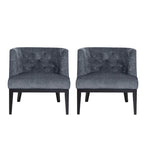 Fabric or Faux Leather Tufted Accent Chair (Set of 2)