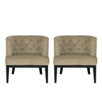 Fabric or Faux Leather Tufted Accent Chair (Set of 2)