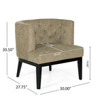 Fabric or Faux Leather Tufted Accent Chair (Set of 2)