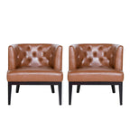 Fabric or Faux Leather Tufted Accent Chair (Set of 2)