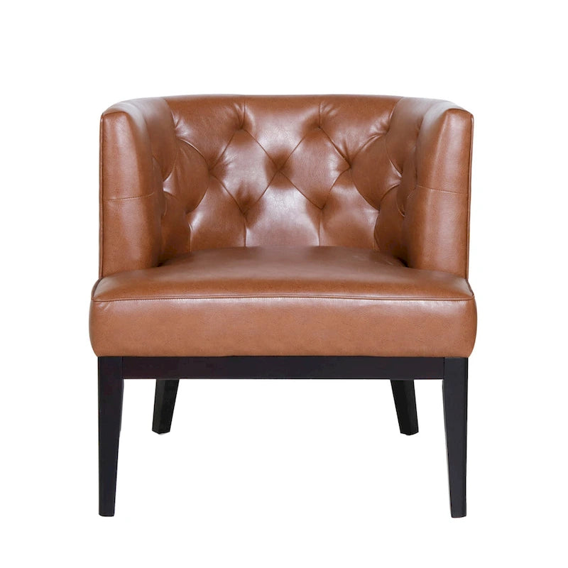 Fabric or Faux Leather Tufted Accent Chair (Set of 2)