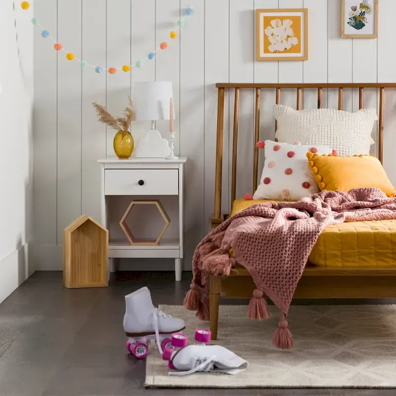 Solid Wood Spindle Platform Bed