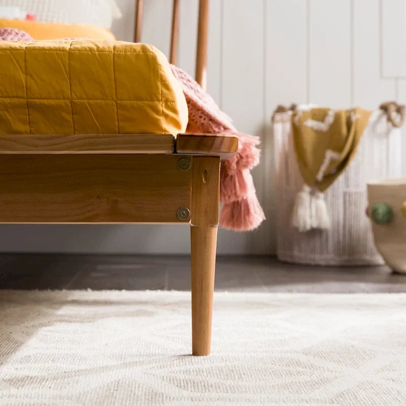 Solid Wood Spindle Platform Bed