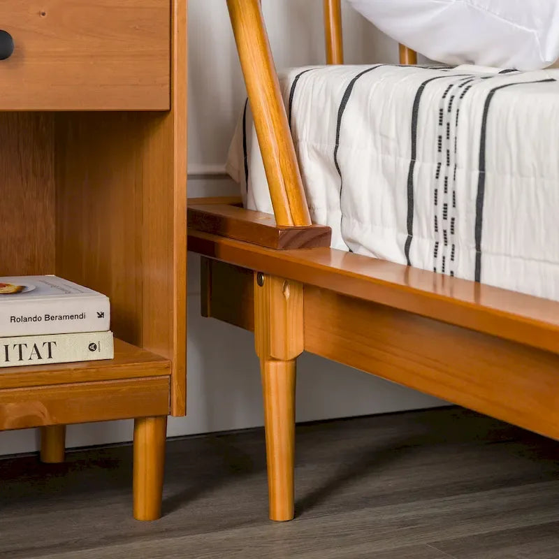 Solid Wood Spindle Platform Bed
