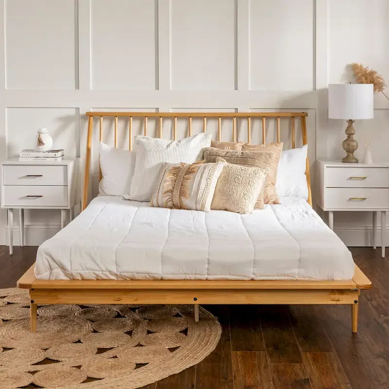 Solid Wood Spindle Platform Bed