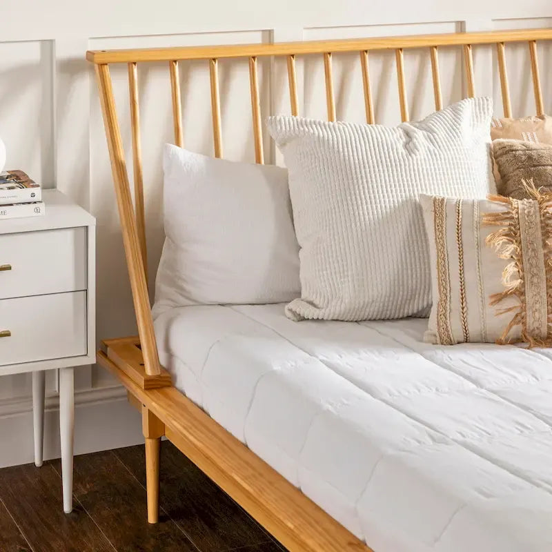 Solid Wood Spindle Platform Bed
