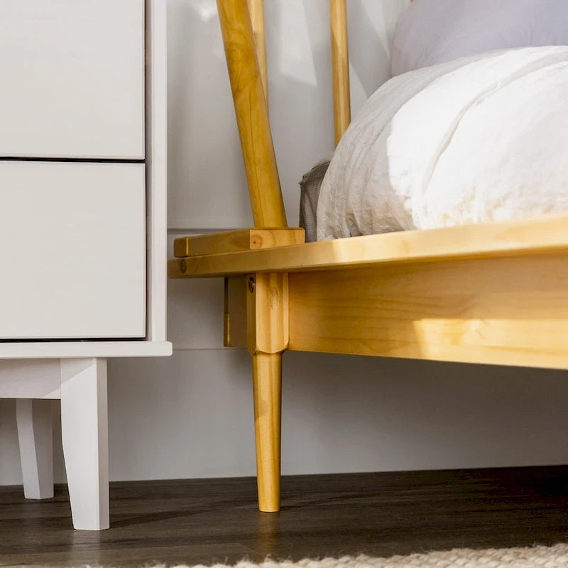 Solid Wood Spindle Platform Bed