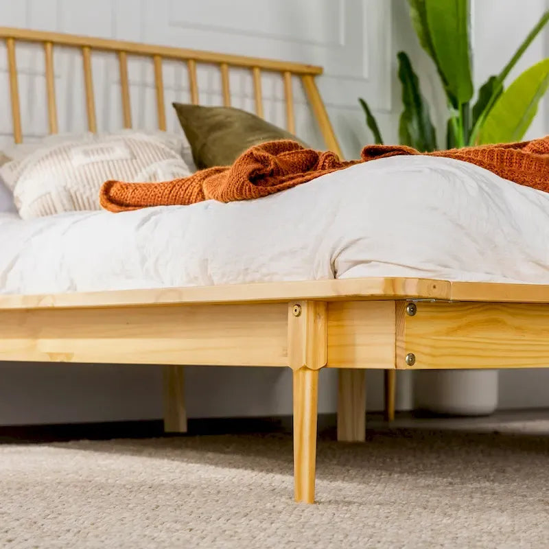 Solid Wood Spindle Platform Bed