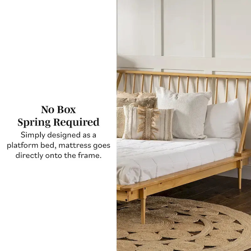 Solid Wood Spindle Platform Bed