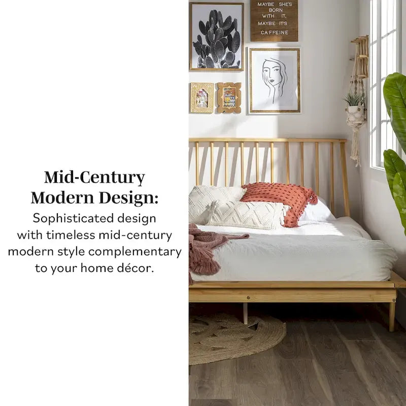 Solid Wood Spindle Platform Bed