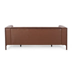 3-Seat Faux Leather Sofa with Button Tufting & Rubberwood Legs – 79W x 29.5D x 29.5H in