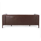 3-Seat Faux Leather Sofa with Button Tufting & Rubberwood Legs – 79W x 29.5D x 29.5H in