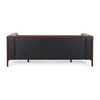 3-Seat Faux Leather Sofa with Button Tufting & Rubberwood Legs – 79W x 29.5D x 29.5H in