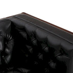 3-Seat Faux Leather Sofa with Button Tufting & Rubberwood Legs – 79W x 29.5D x 29.5H in