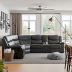  Sory Transitional Faux Leather Reclining Sectional Sofa
