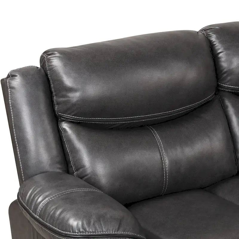 Transitional Faux Leather Reclining Sectional Sofa