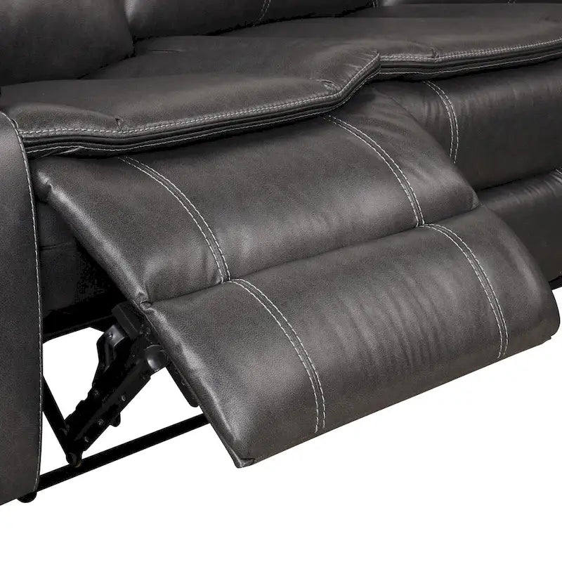 Transitional Faux Leather Reclining Sectional Sofa