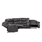 Transitional Faux Leather Reclining Sectional Sofa