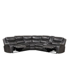 Transitional Faux Leather Reclining Sectional Sofa