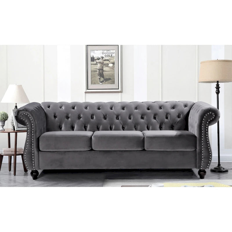 Velvet Chesterfield Sofa