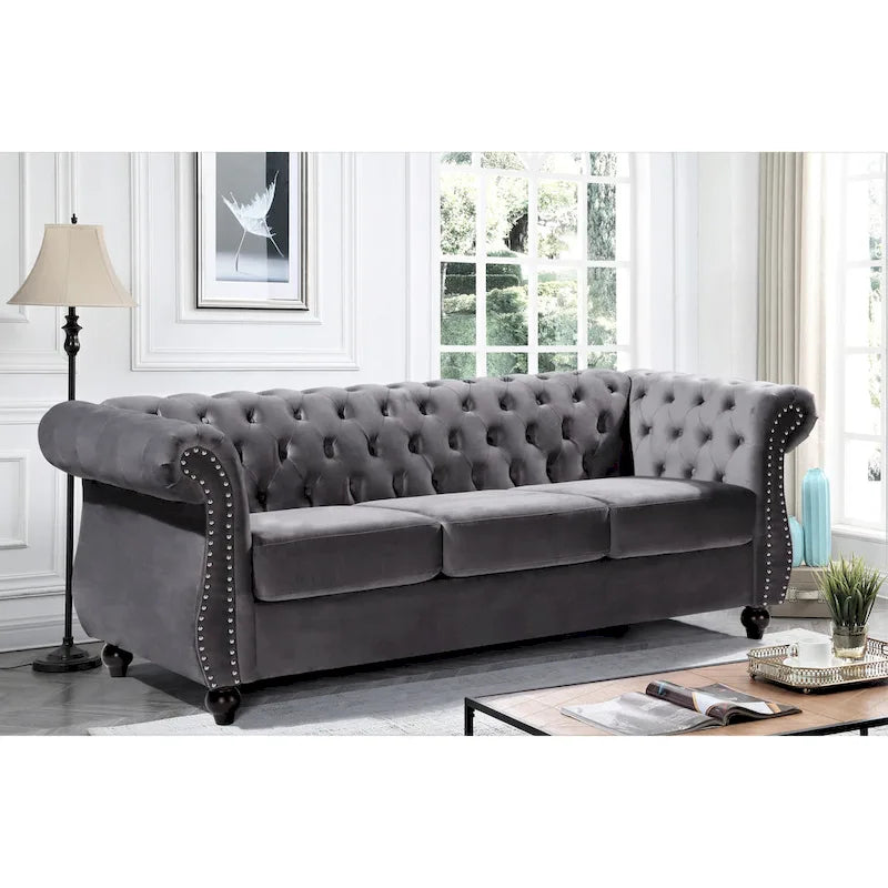 Velvet Chesterfield Sofa