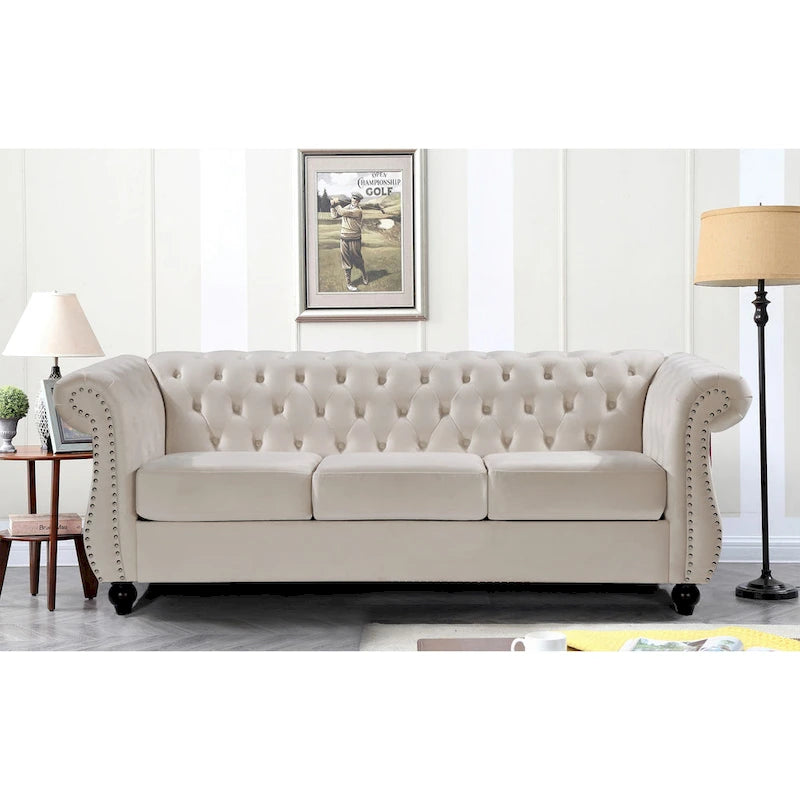 Velvet Chesterfield Sofa