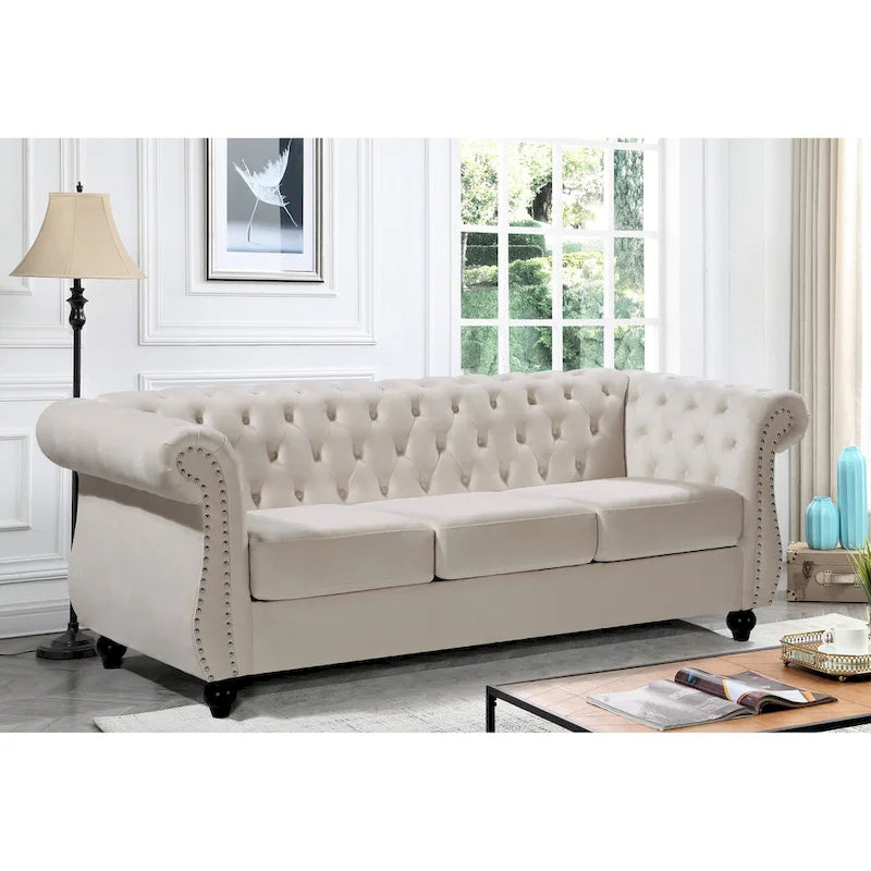Velvet Chesterfield Sofa