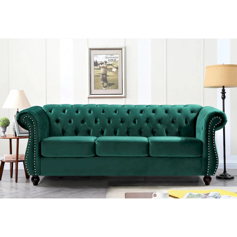 Velvet Chesterfield Sofa