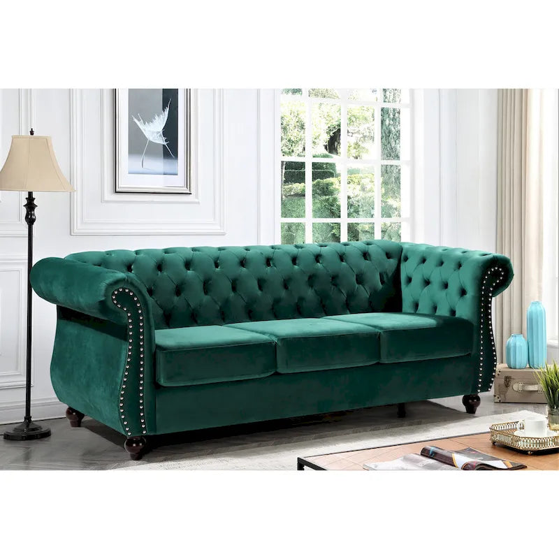 Velvet Chesterfield Sofa