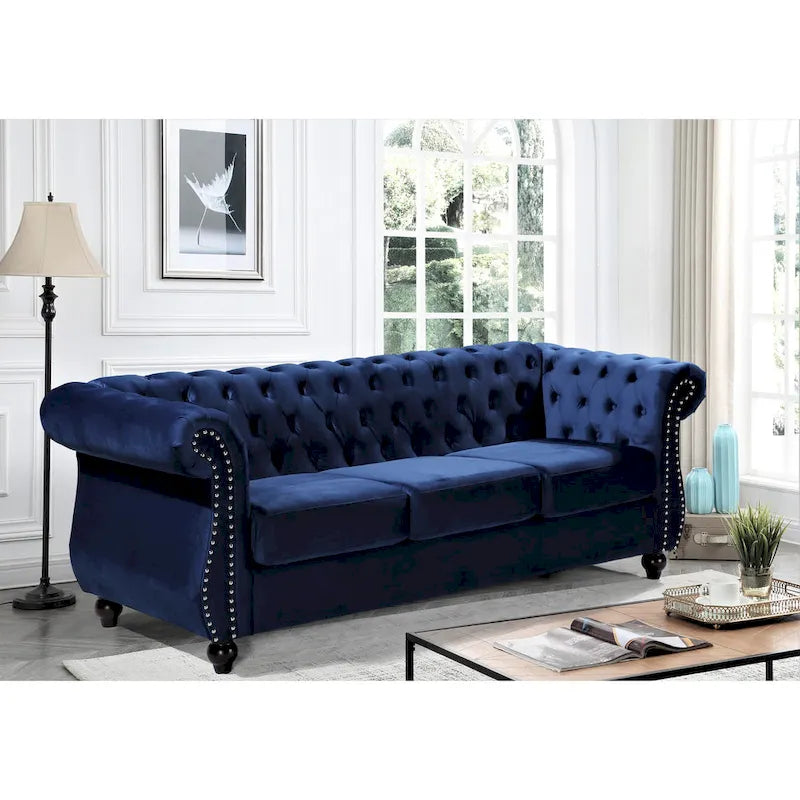 Velvet Chesterfield Sofa