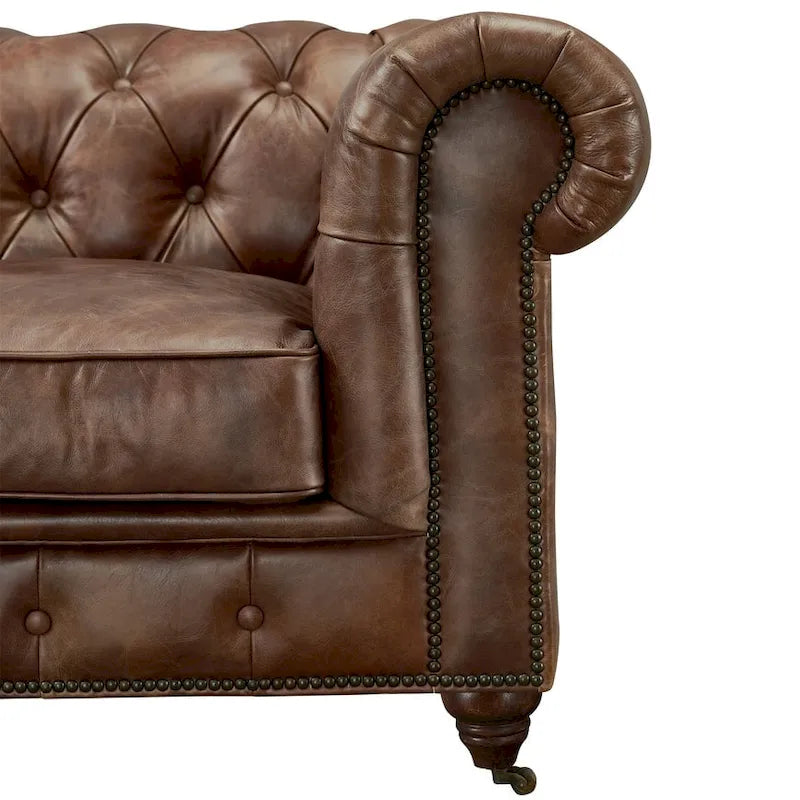 Chesterfield Sofa – Leather Upholstery, Multiple Colors