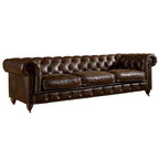 Chesterfield Sofa – Leather Upholstery, Multiple Colors