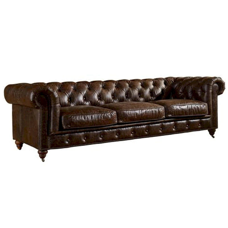 Chesterfield Sofa – Leather Upholstery, Multiple Colors