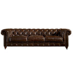 Chesterfield Sofa – Leather Upholstery, Multiple Colors