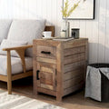 Anaisha Rustic Warm Natural Tone 23-inch Solid Wood Storage Side Table by 