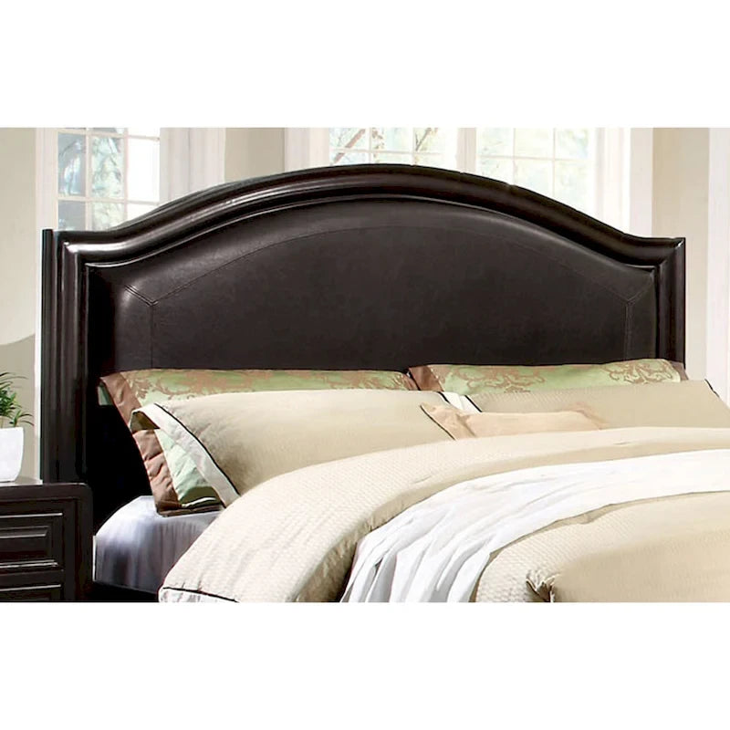 Traditional Espresso Padded Platform Bed