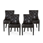Contemporary Tufted Bonded Leather Dining Chairs (Set of 4)