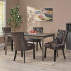 Hayden Contemporary Tufted Bonded Leather Dining Chairs (Set of 4) by 