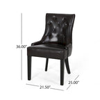 Contemporary Tufted Bonded Leather Dining Chairs (Set of 4)