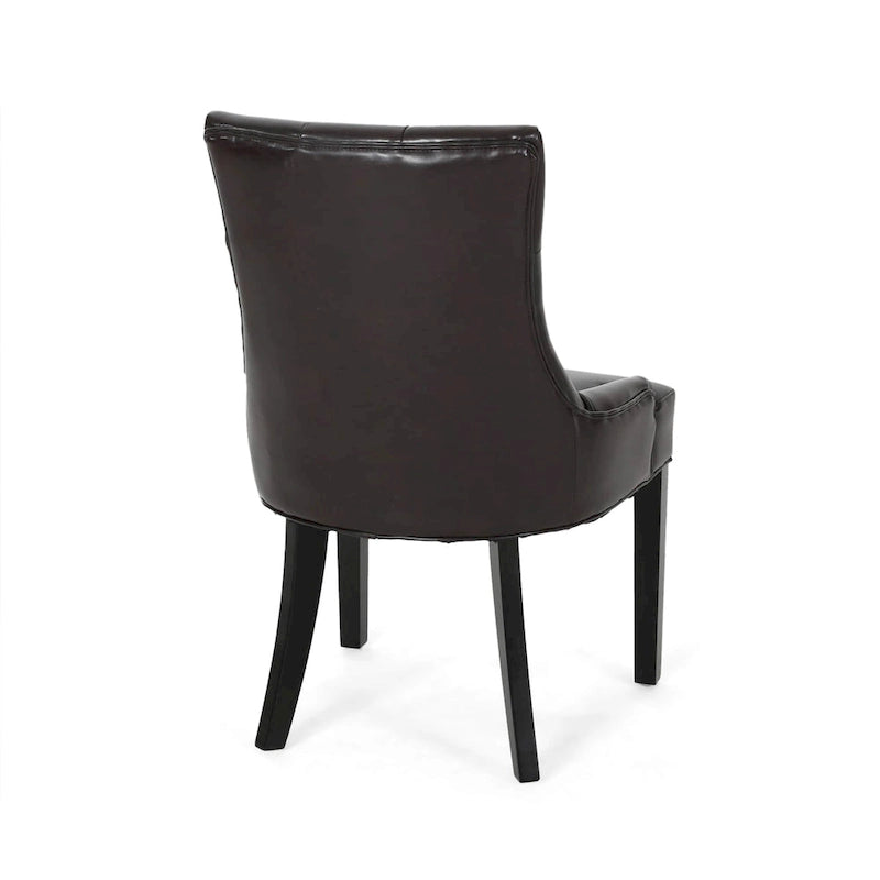 Contemporary Tufted Bonded Leather Dining Chairs (Set of 4)