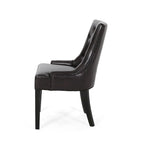 Contemporary Tufted Bonded Leather Dining Chairs (Set of 4)