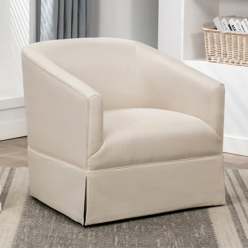 Elayne Skirted Fabric Swivel Accent Chair by 