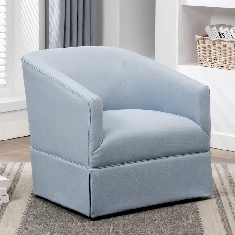 Skirted Fabric Swivel Accent Chair – 360° Swivel, Pocket Spring Seat, 30.5W x 31.75D x 29.5H in