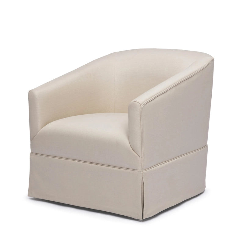 Skirted Fabric Swivel Accent Chair – 360° Swivel, Pocket Spring Seat, 30.5W x 31.75D x 29.5H in