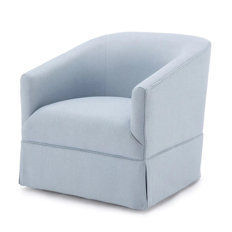 Skirted Fabric Swivel Accent Chair – 360° Swivel, Pocket Spring Seat, 30.5W x 31.75D x 29.5H in
