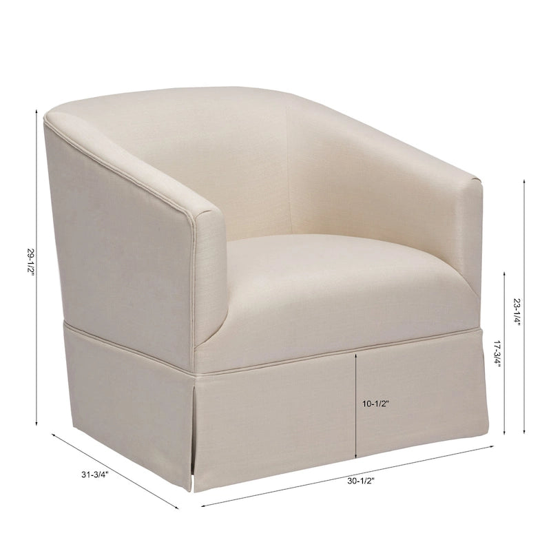 Skirted Fabric Swivel Accent Chair – 360° Swivel, Pocket Spring Seat, 30.5W x 31.75D x 29.5H in