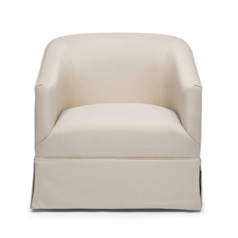 Skirted Fabric Swivel Accent Chair – 360° Swivel, Pocket Spring Seat, 30.5W x 31.75D x 29.5H in