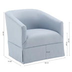 Skirted Fabric Swivel Accent Chair – 360° Swivel, Pocket Spring Seat, 30.5W x 31.75D x 29.5H in
