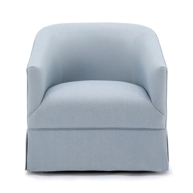 Skirted Fabric Swivel Accent Chair – 360° Swivel, Pocket Spring Seat, 30.5W x 31.75D x 29.5H in