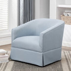 Skirted Fabric Swivel Accent Chair – 360° Swivel, Pocket Spring Seat, 30.5W x 31.75D x 29.5H in